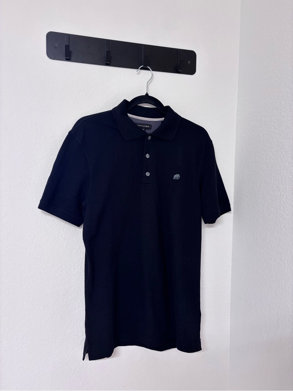 Banana Republic Black Polo with Subtle Embroidered Logo